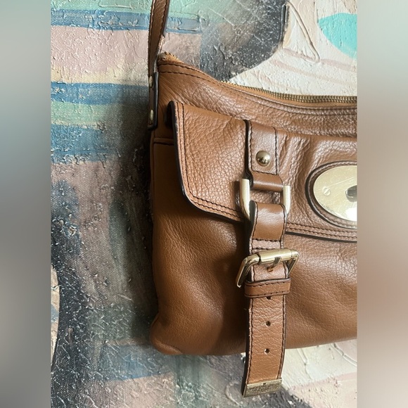 DANIER Brown Leather “Mulberry look” Crossbody Bag - Picture 4 of 14